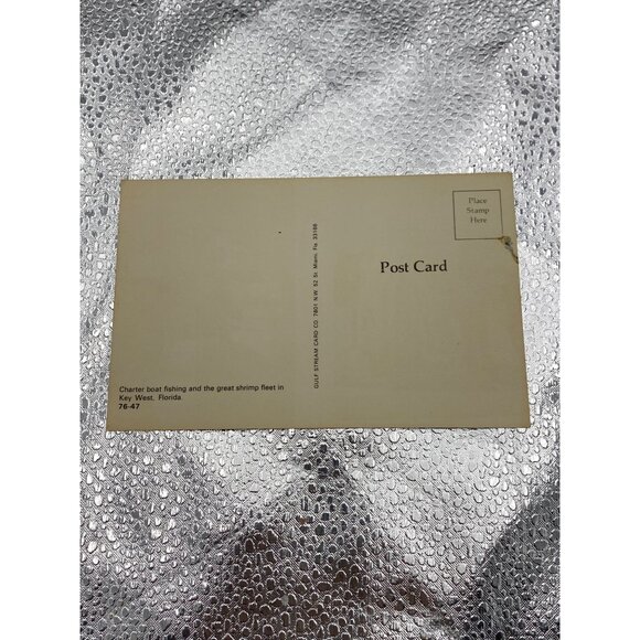 VTG Key West FL Postcard Charter Boat Fishing & Shrimp Fleet Scene Unposted - Picture 4 of 7